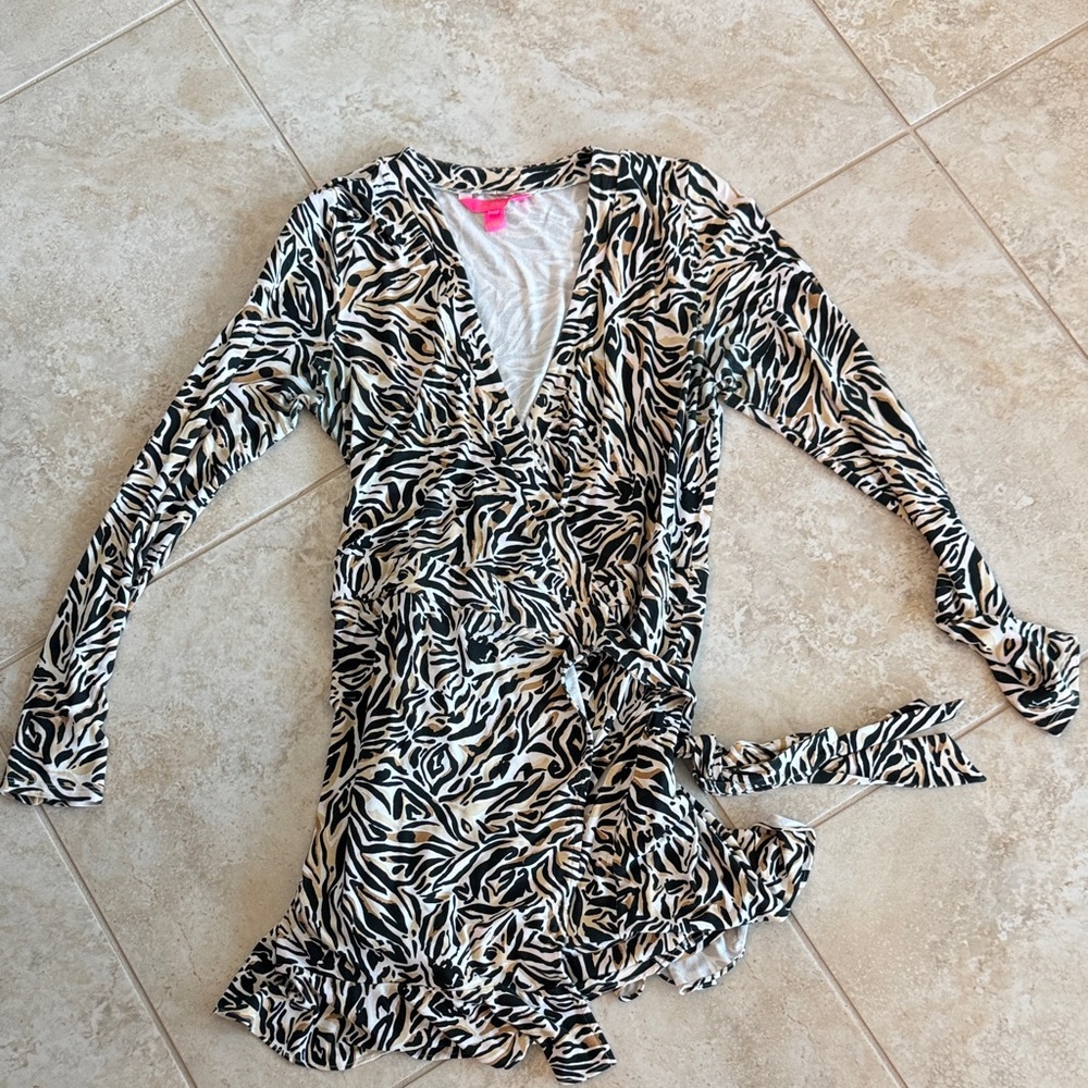 Lilly Pulitzer Animal Print Wrap Romper